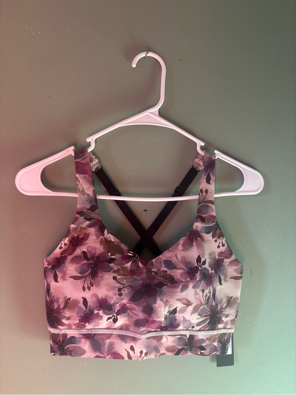 Floral Low-Impact Sports Bralette in Pink and Purple